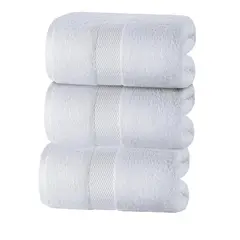 GENERICO - Set 3 Juego De Toalla Mano Toallas De Cara Algodón 34x74cm Blanco
