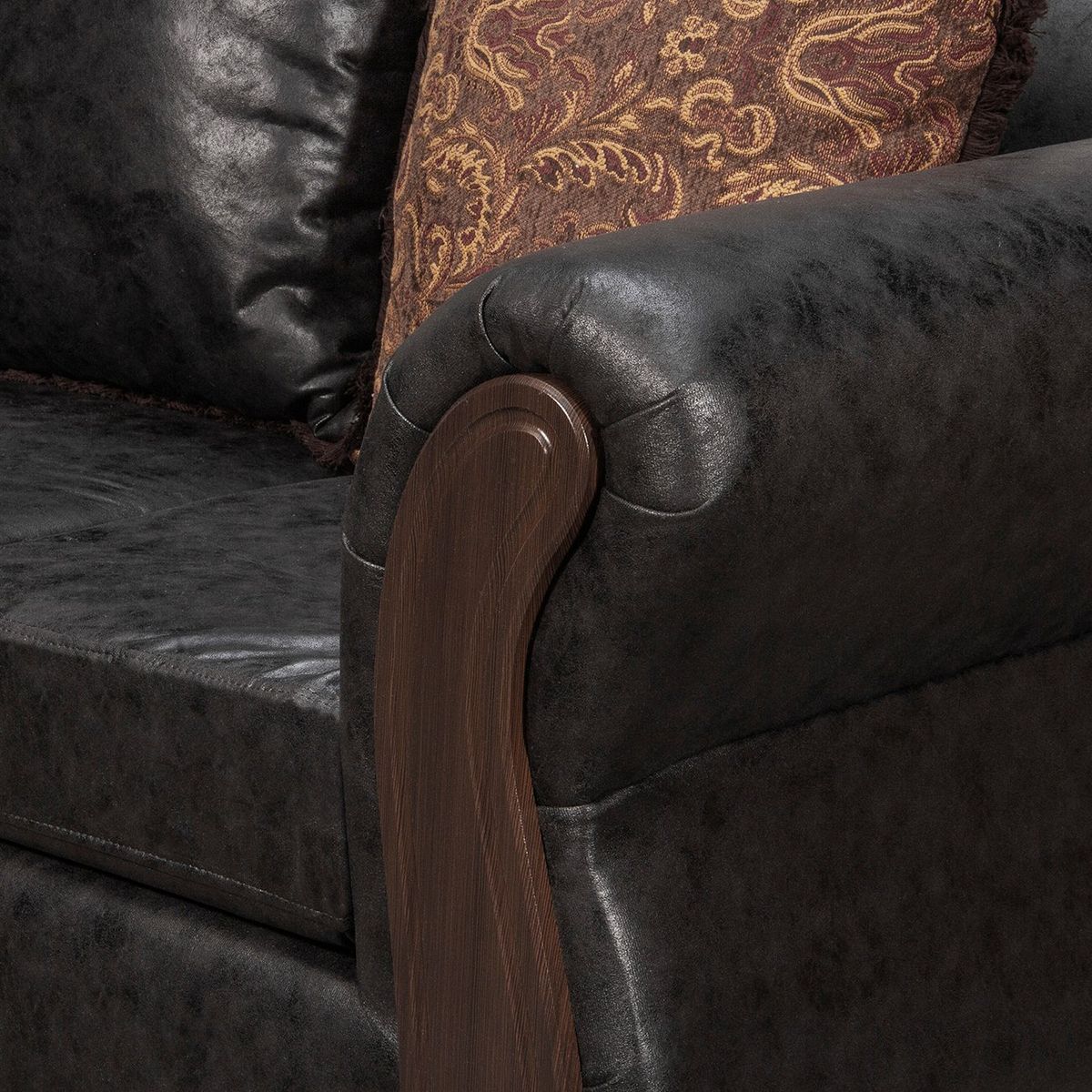 BLACK FACTORY - Sofá 3 Cuerpos Sofia PU Negro