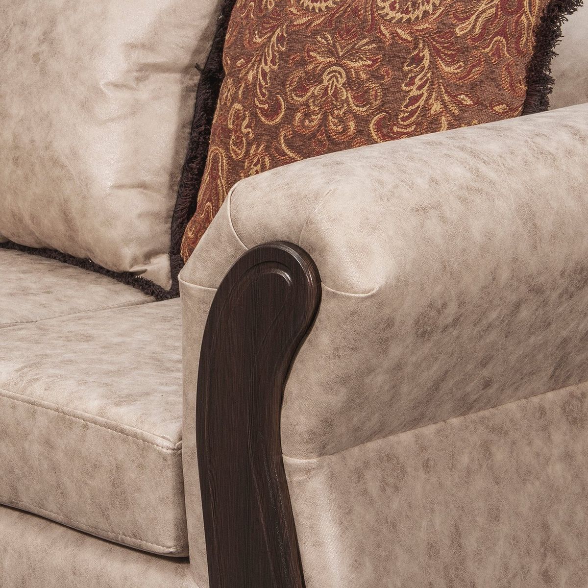 BLACK FACTORY - Sofá 3 Cuerpos Sofia PU Beige