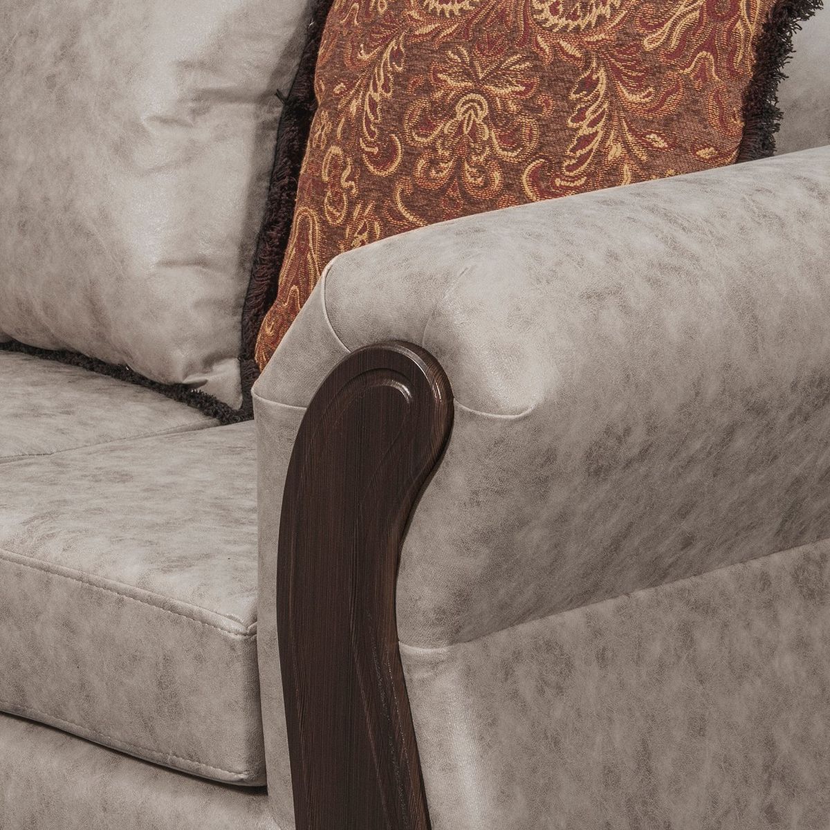 BLACK FACTORY - Sofá 3 Cuerpos Sofia PU Crema