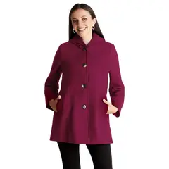 CURVI - Abrigo Con Gorro Magenta