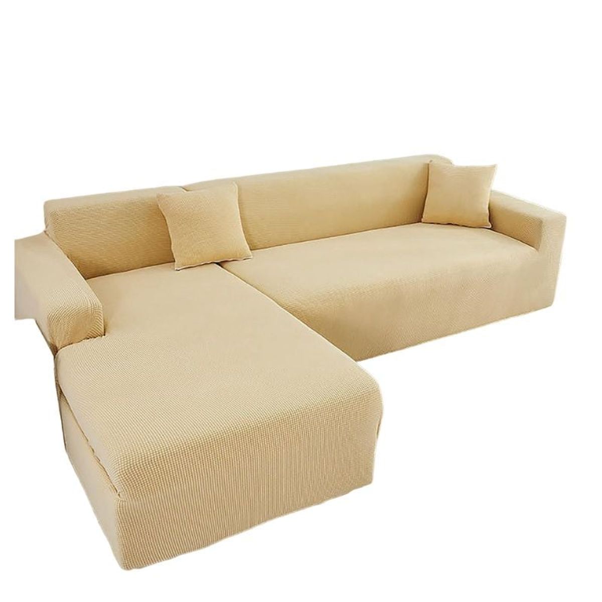 GENERICO - Funda Cubre Sillón Sofá Tipo L 4+3 Cuerpo Cuadrille