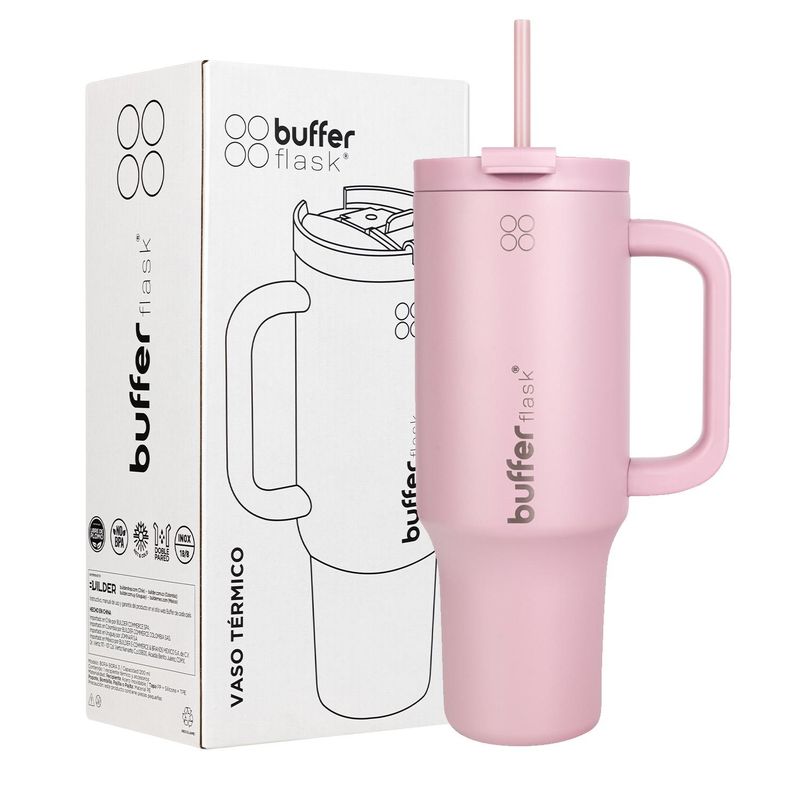 BUFFER FLASK - Vaso Termico Frio y Calor Termo Mug Buffer 1200Lt Inoxidable - Rosa