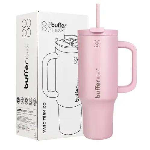 BUFFER FLASK - Vaso Termico Frio y Calor Termo Mug Buffer 1200Lt Inoxidable - Rosa