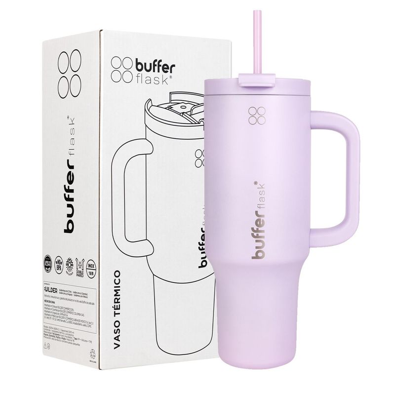 BUFFER FLASK - Vaso Termico Frio y Calor Termo Mug Buffer 1200Lt Inoxidable - Lila