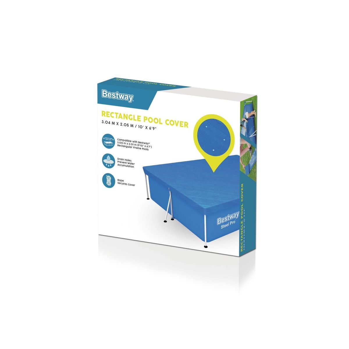 BESTWAY - Lona Cobertor de Piscina Rectangular 3.00m x 2.01m Bestway