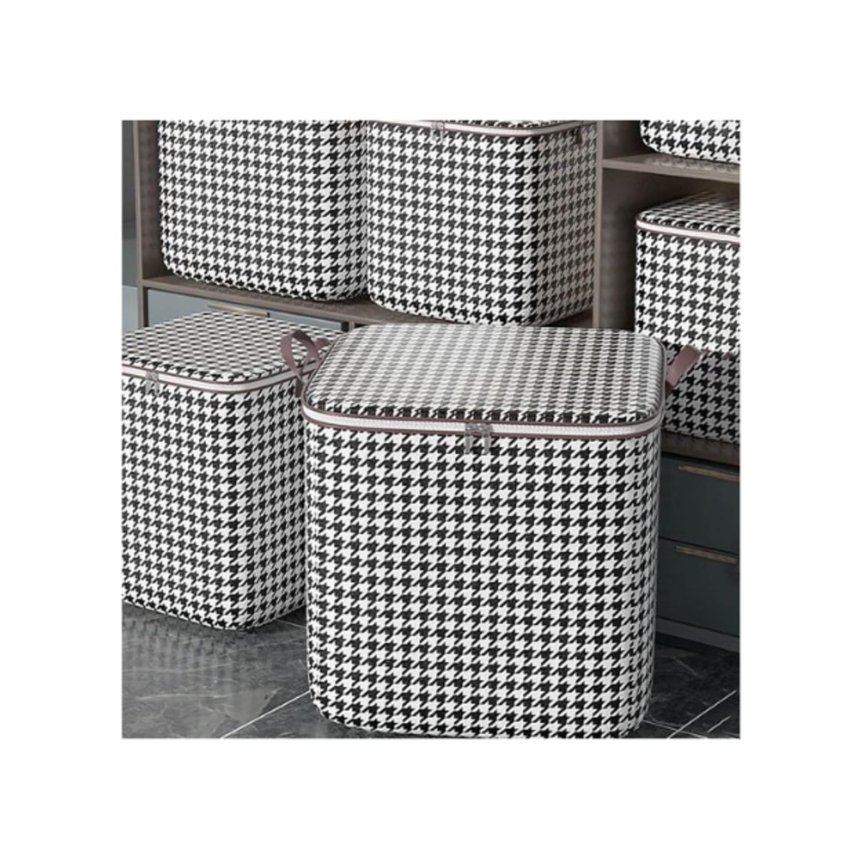 GENERICO - Pack 3 unidades Bolsas de almacenamiento Houndstooth 180 L