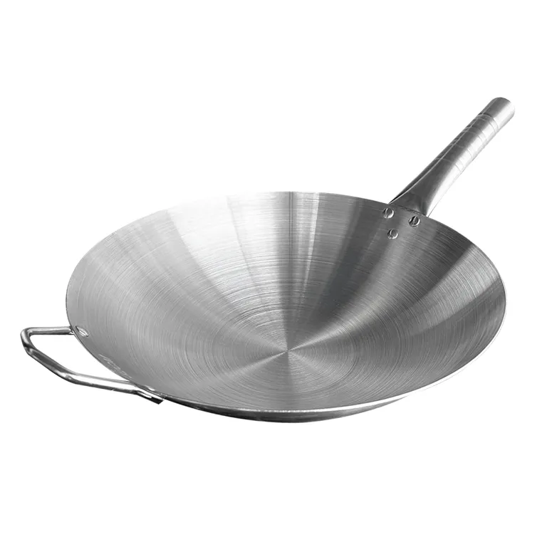 Wok Acero Inox Con Mango Y Aza 32 Cm.