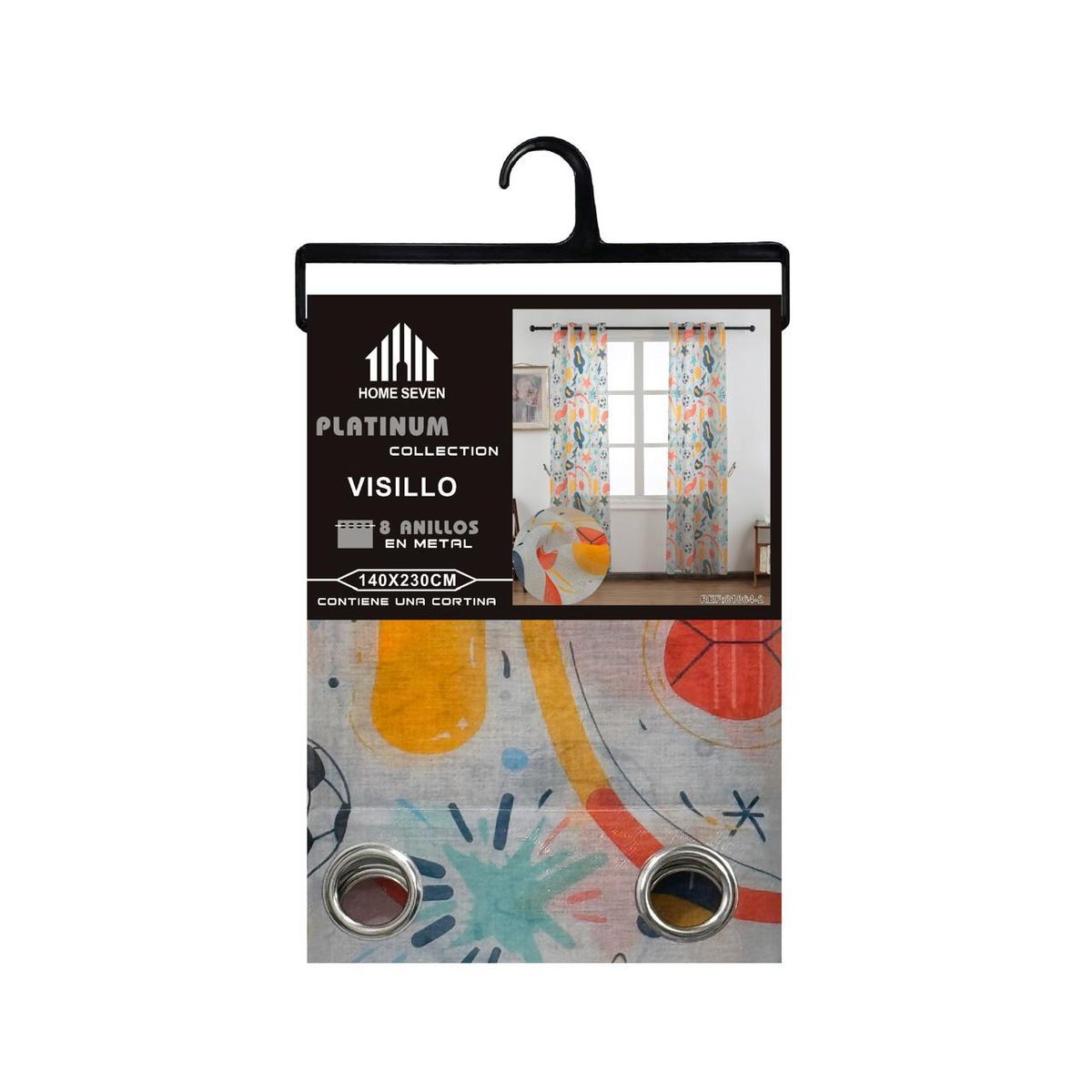 GENERICO - Cortina Velo Visillo Bordado 140 x 230 cm 2 Paños - Mundo Niños