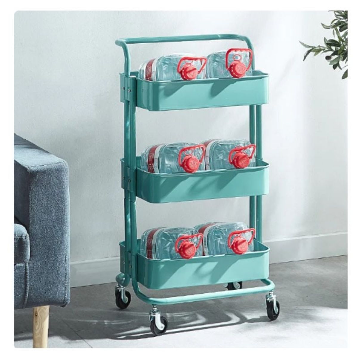 GENERICO - Carro Organizador Estante de Almacenamiento 3 Niveles con Ruedas