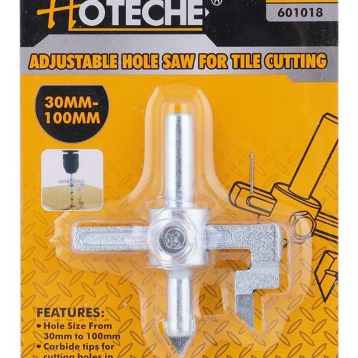 HOTECHE - Broca Cortador Circular De Ceramica Yeso 30-100mm Htc601018