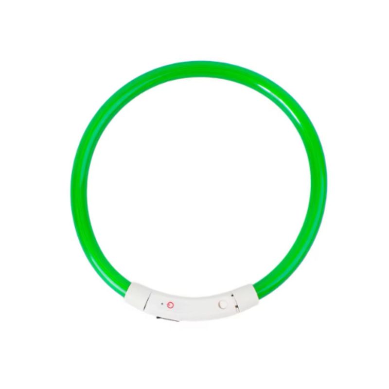 GENERICO - Collar Perro Luz Led Carga Usb Talla M 55cm - Verde
