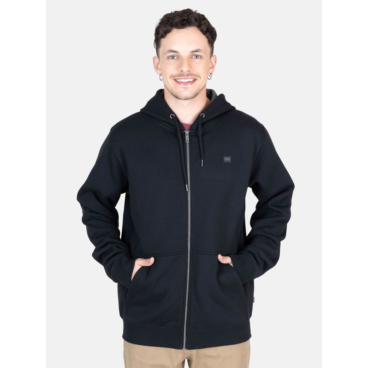 MAUI AND SONS - Poleron Bonded Rush Negro Hombre Maui And Sons