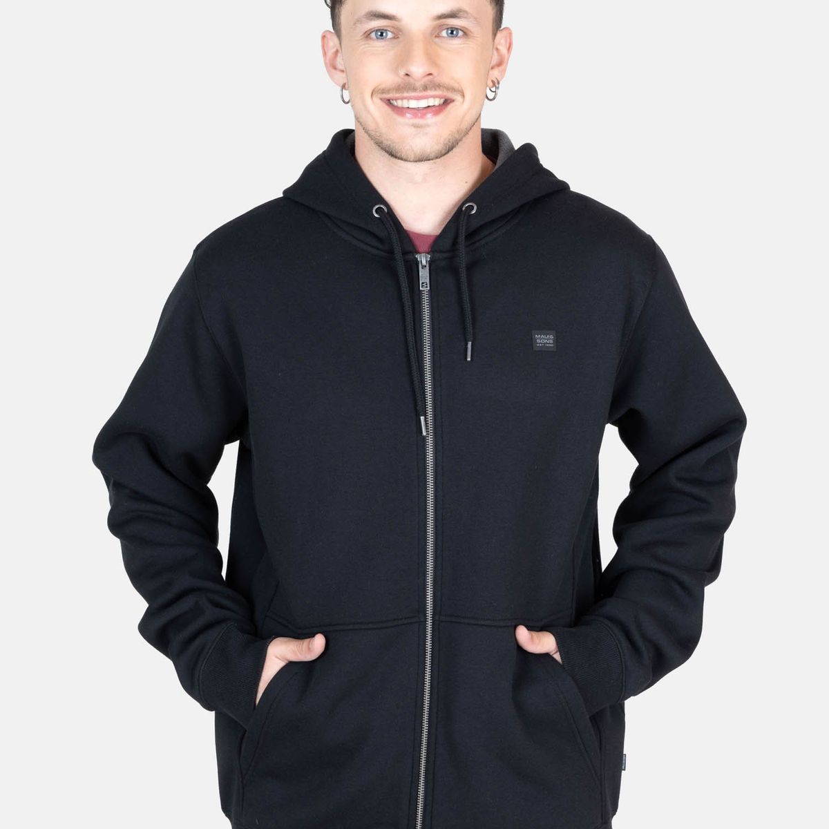 MAUI AND SONS - Poleron Bonded Rush Negro Hombre Maui And Sons