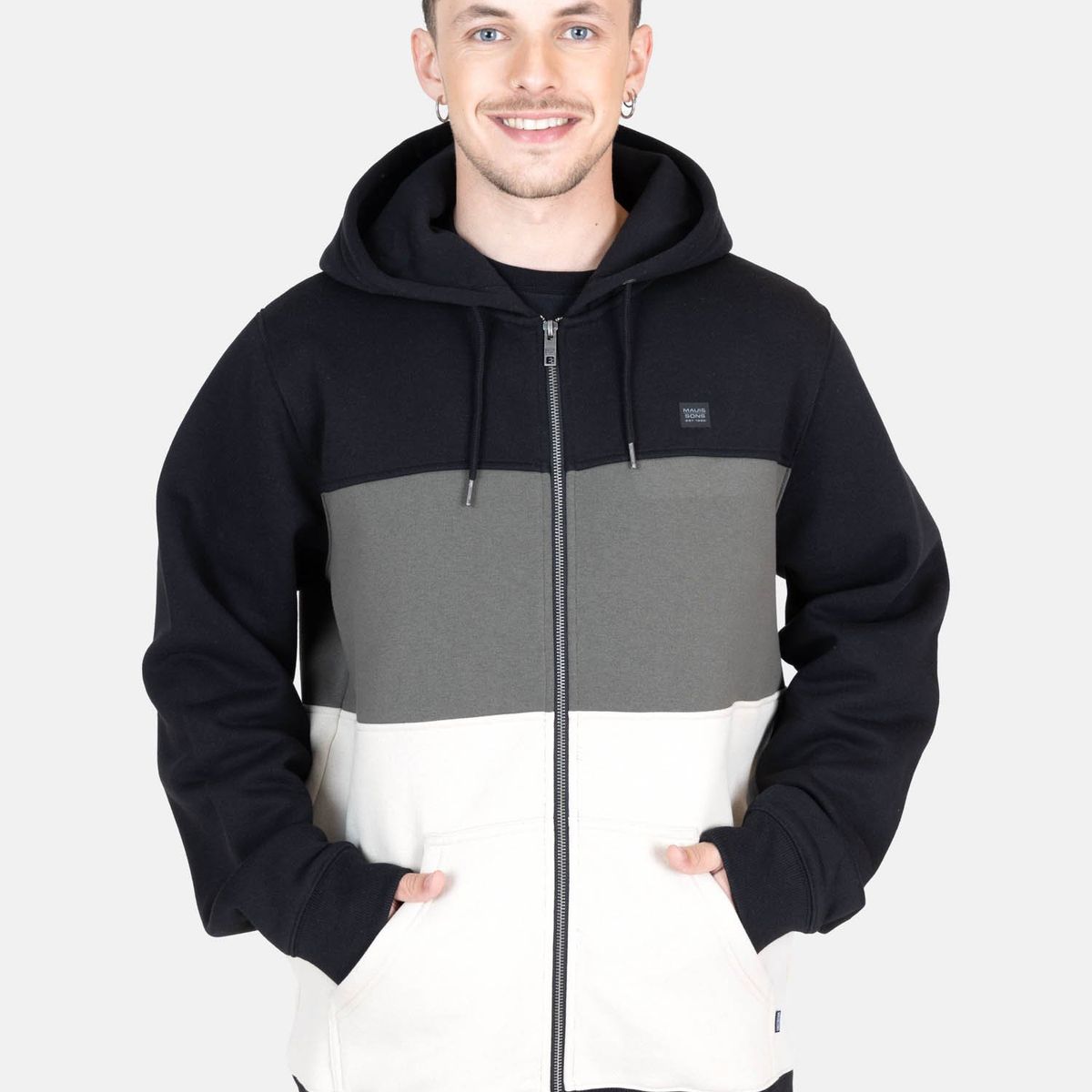 MAUI AND SONS - Poleron FZ Brezee Negro Hombre Maui And Sons