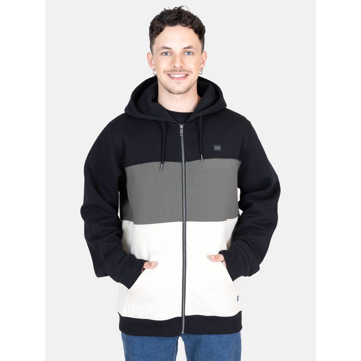 MAUI AND SONS - Poleron FZ Brezee Negro Hombre Maui And Sons