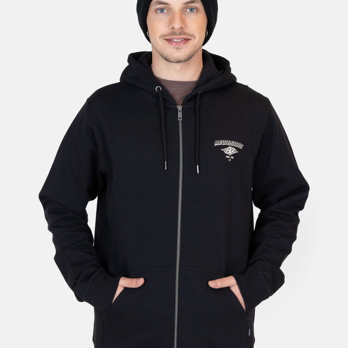 MAUI AND SONS - Poleron FZ Pacific Negro Hombre Maui And Sons