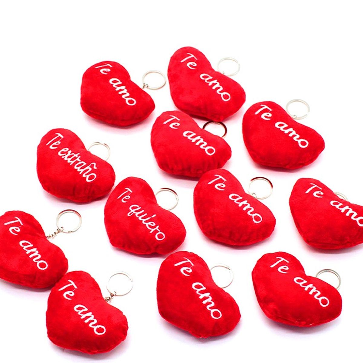 GENERICO - LLAVERO CORAZON TERCIOPELO 12CM X12 UNI