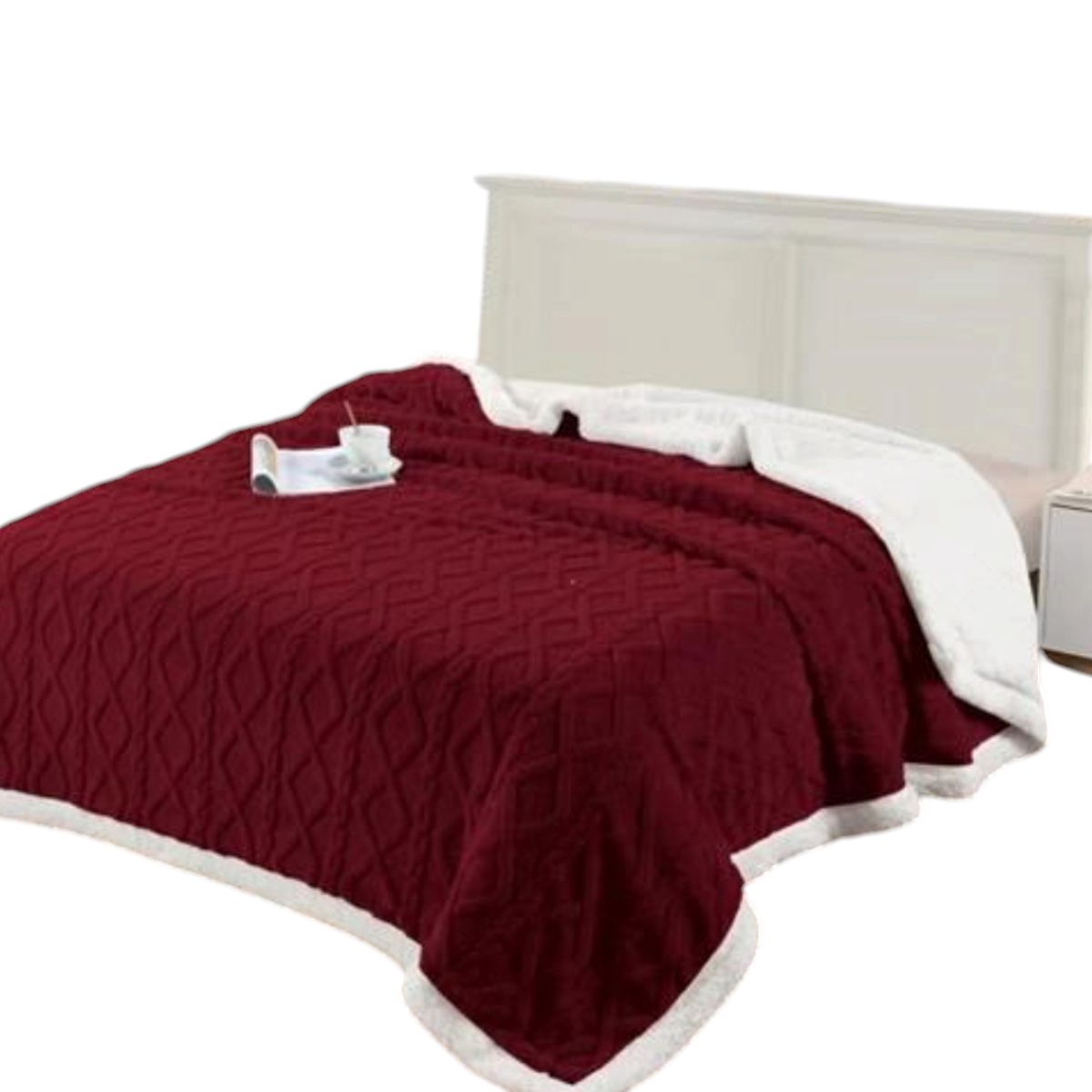 GENERICO - Frazada Trenzada con Chiporro de 2 plazas