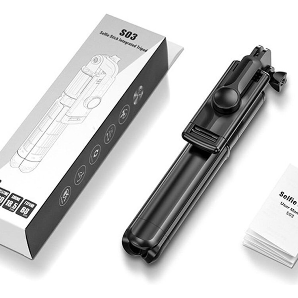 GENERICO - Kit Monopode Bluetooth Bastón Selfies + Tripode Tik Tok