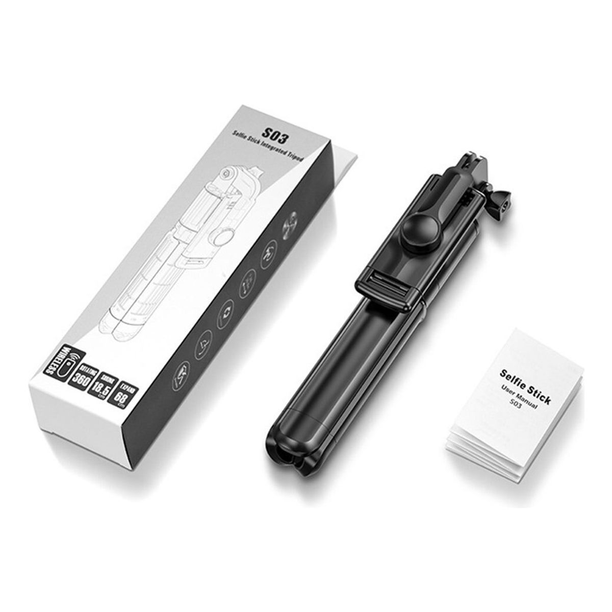 GENERICO - Kit Monopode Bluetooth Bastón Selfies + Tripode Tik Tok