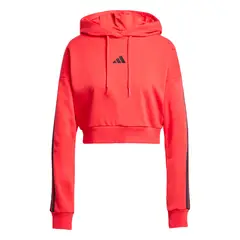ADIDAS - Polerón con capucha Essentials French Terry Crop 3 Tiras