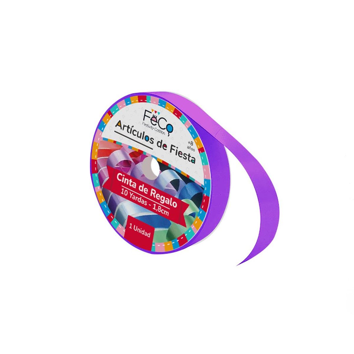 GENERICO - CINTA 18CM 10YD MORADO X1 UNI