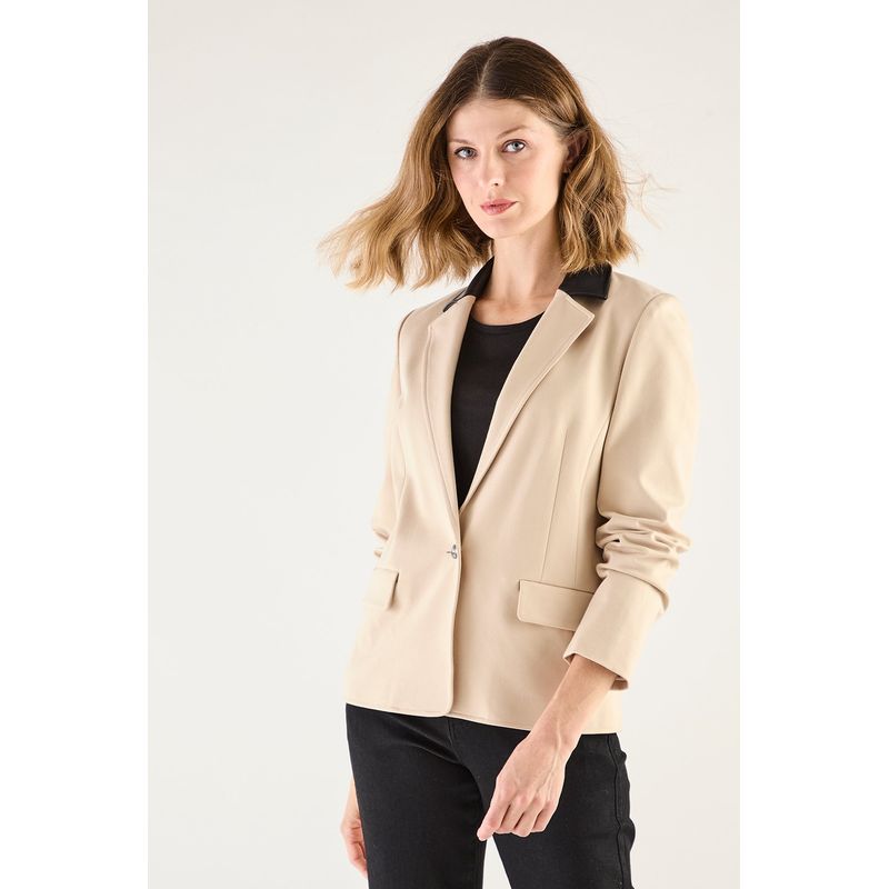 MA GRIFFE - Blazer Beige Mujer Magriffe