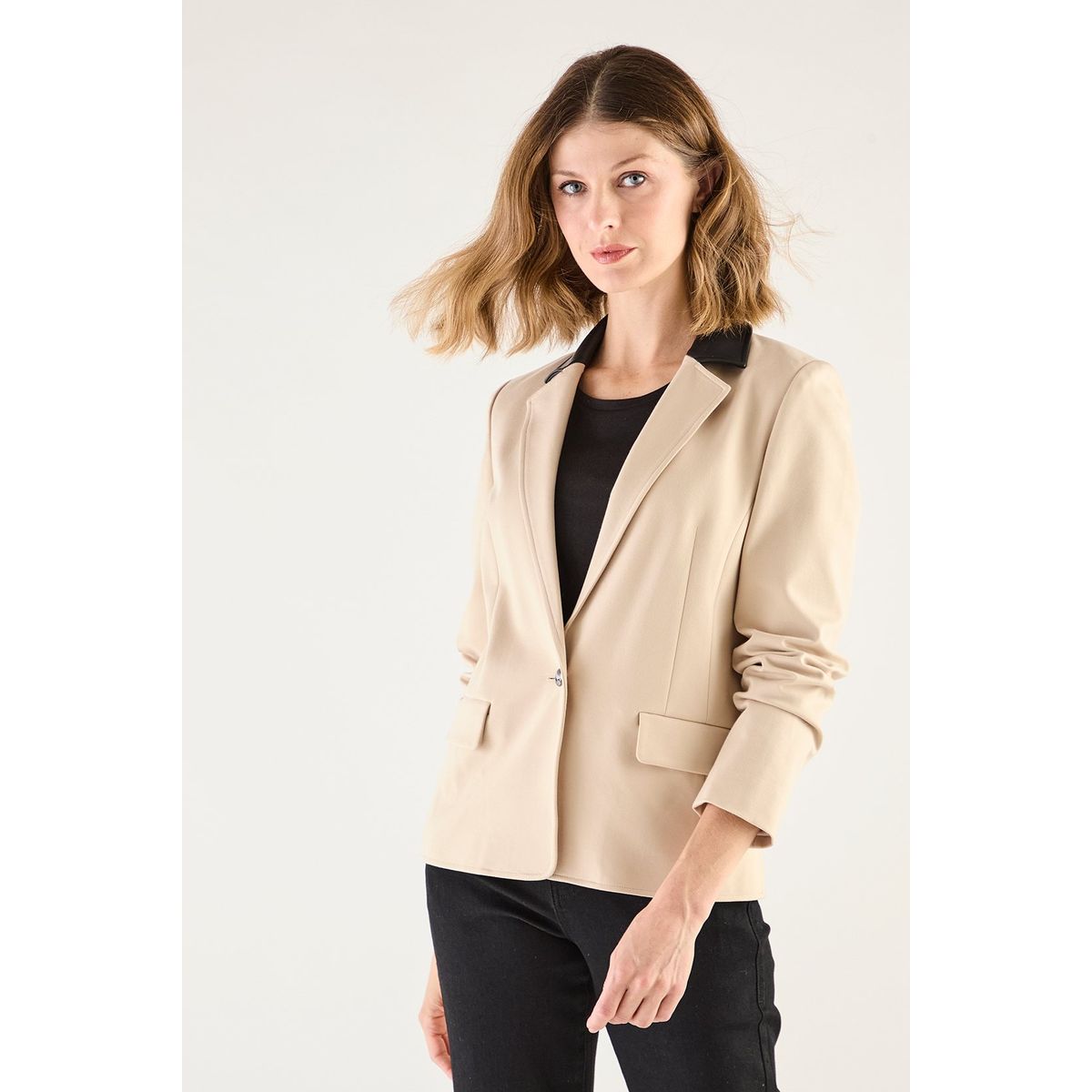 MA GRIFFE - Blazer Beige Mujer Magriffe