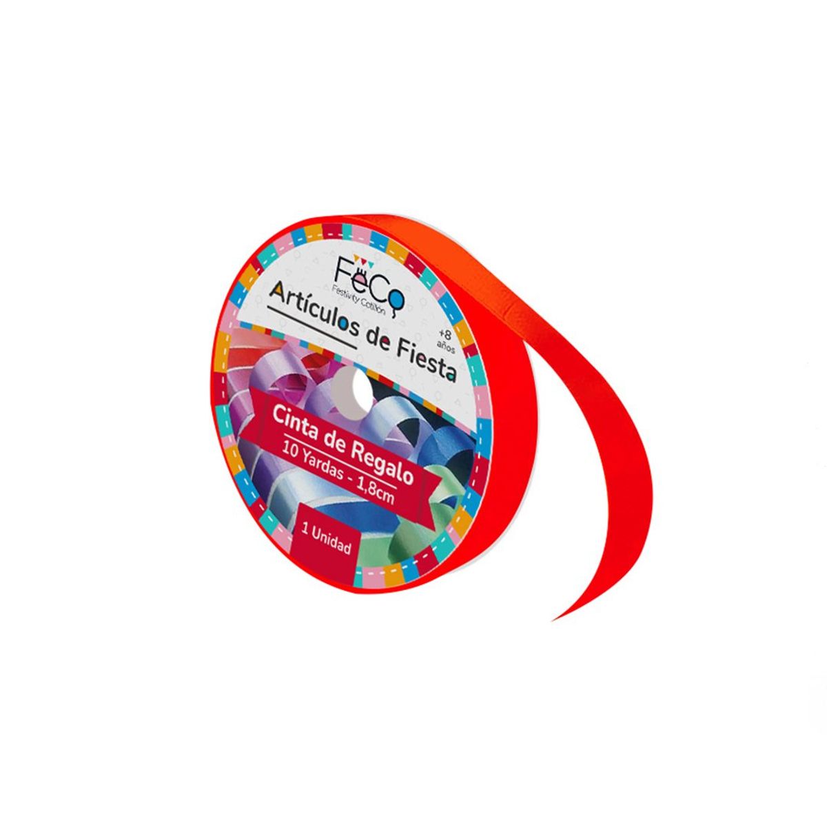 GENERICO - CINTA 1.8CM 10YD ROJO X1 UNI