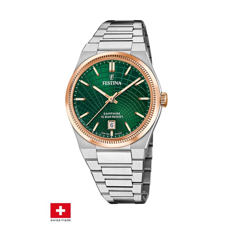 FESTINA SWISS - Reloj F20065/3 Festina Swiss Verde Hombre Rive Collection