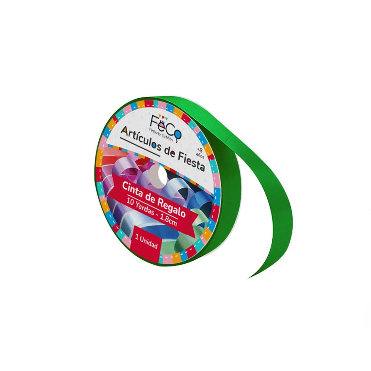 GENERICO - CINTA 18CM 10YD VERDE X1 UNI