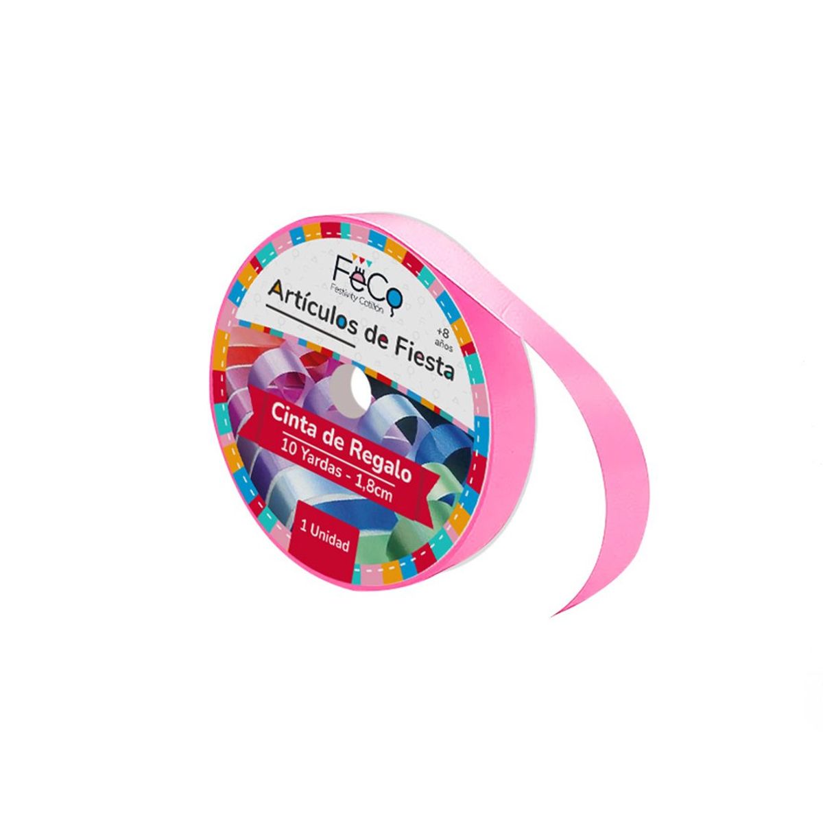 GENERICO - CINTA 18CM 10YD ROSADO X1 UNI