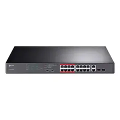 GENERICO - Switch 16 puertos PoE a 10100 Mbps 2 puertos Gigabit RJ45 2 SFP TP-Link TL-SL1218MP