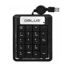 DBLUE - Teclado Numerico con Cable Retractil Black