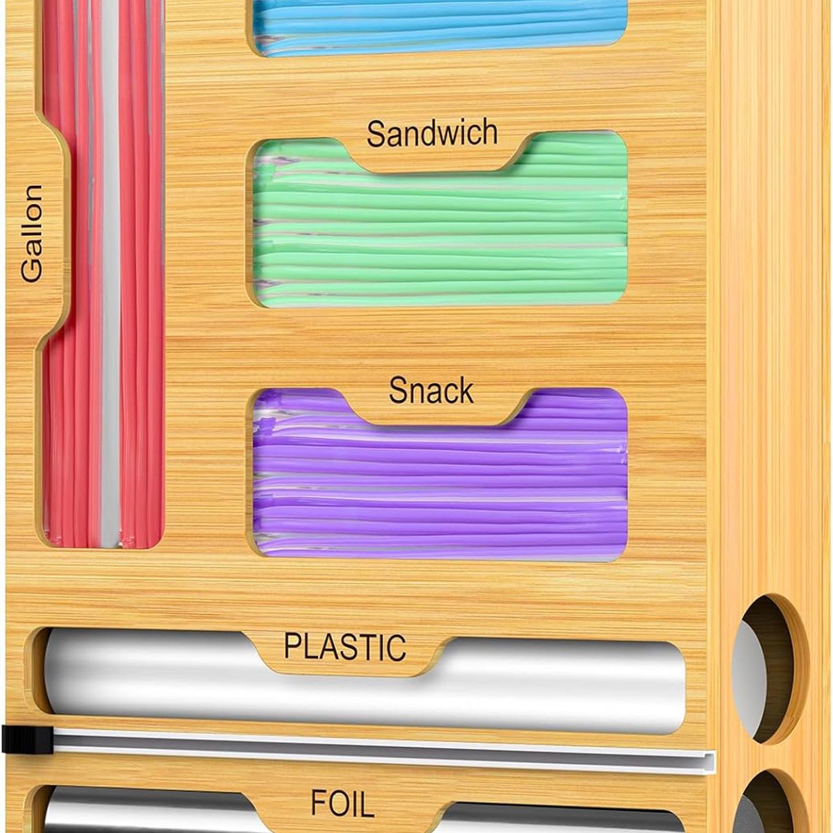 KUANGYE - Dispensador De Bag Y Envoltura 6 En 1 Organizador De Cajones