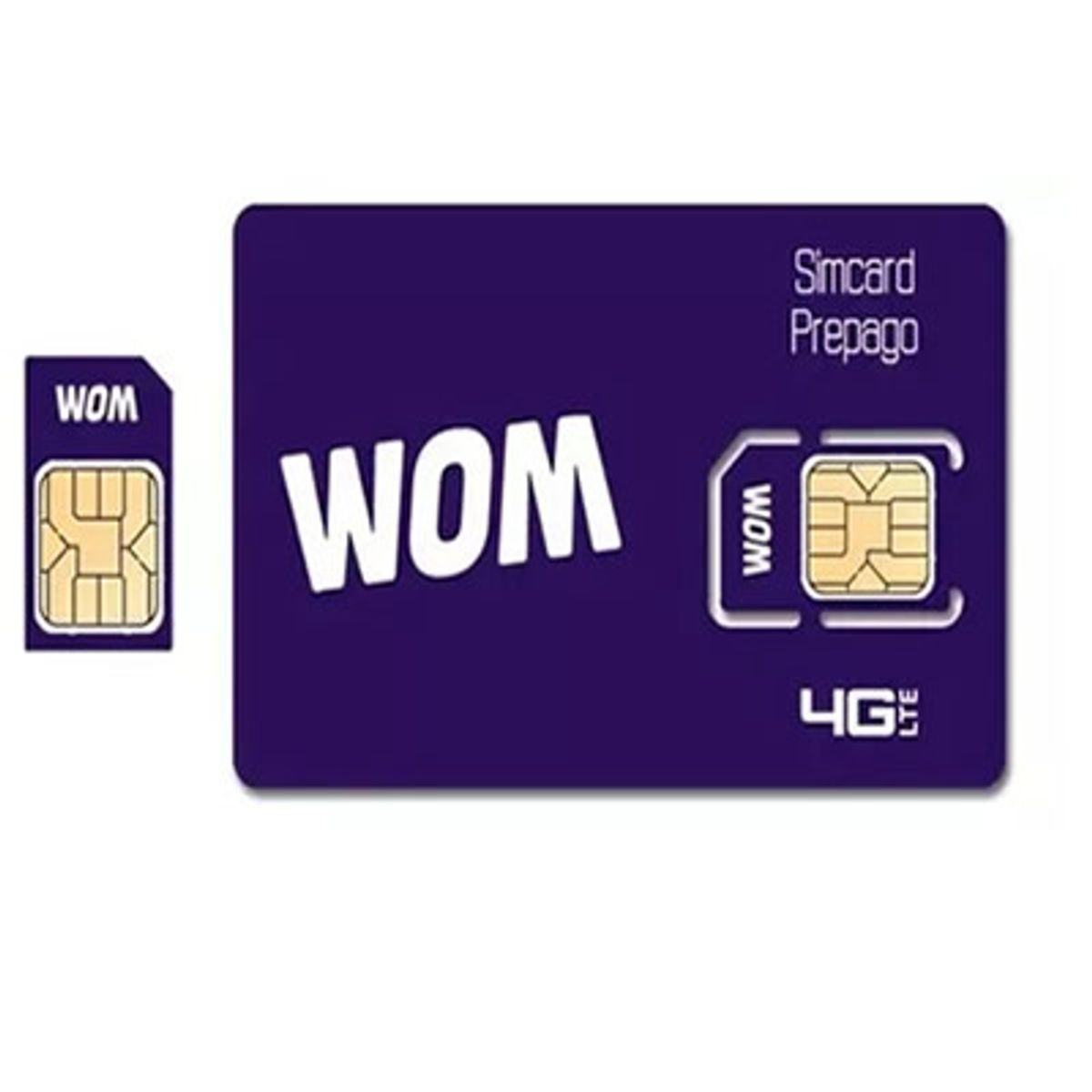 WOM - Pack x 2 Chip Prepago Wom Incluye 1 Giga + 50 Minutos