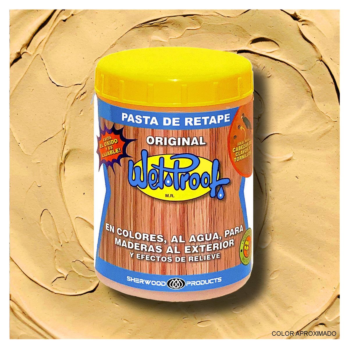 WETPROOF - PASTA DE RETAPE WET PROOF® OCRE PARA MADERA EXTERIOR 1-2 KG