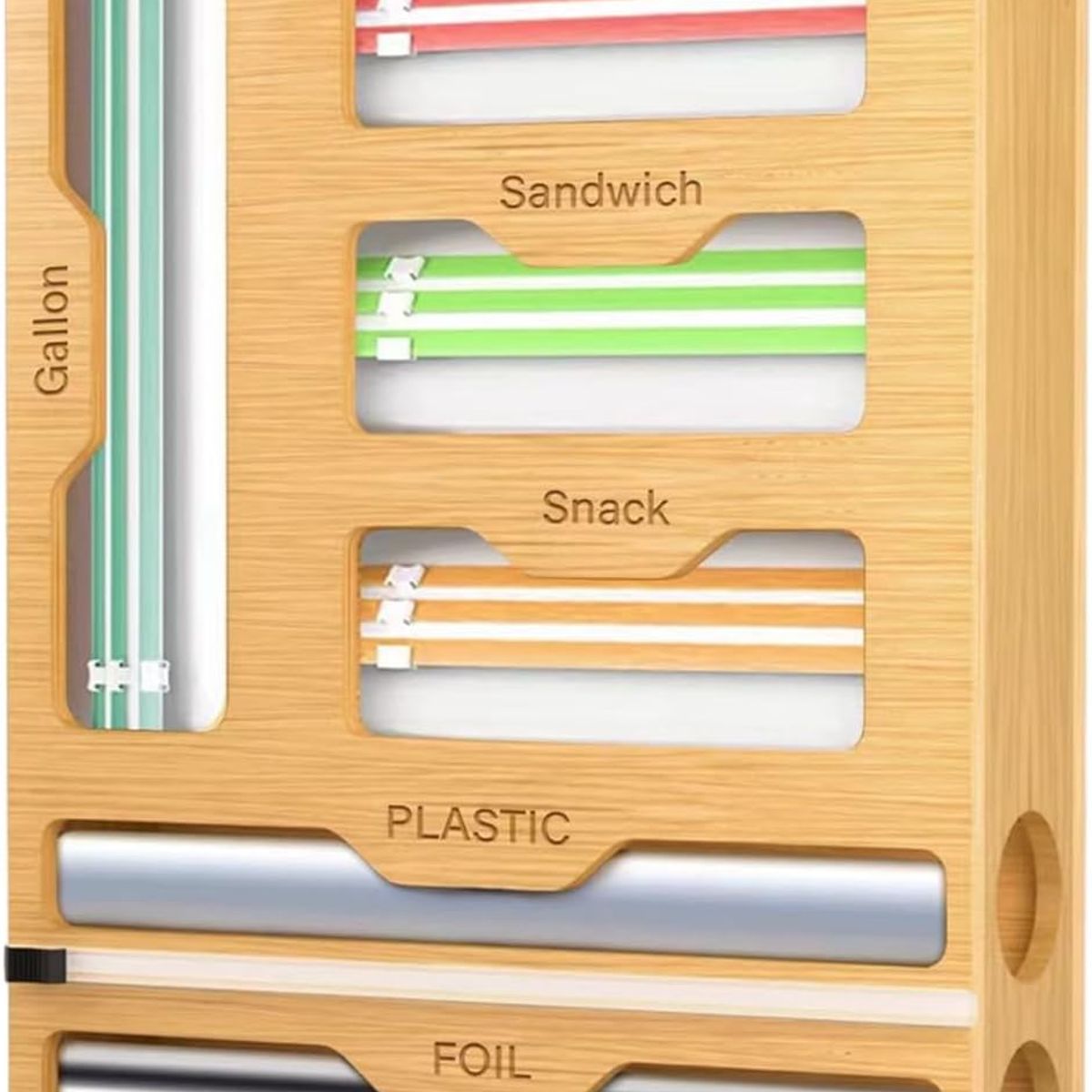 KUANGYE - Organizador De Bolsas Alumin Bambú 6 En 1