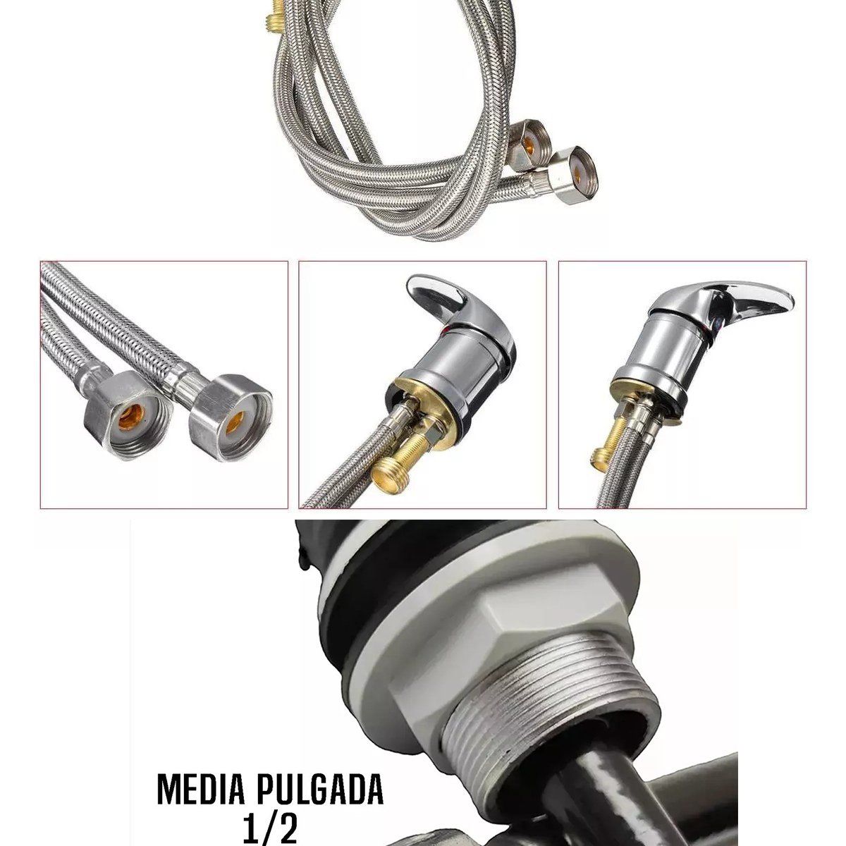 KUANGYE - Llave Monomando + Ducha Para Lava Pelo Fijo Peluqueria