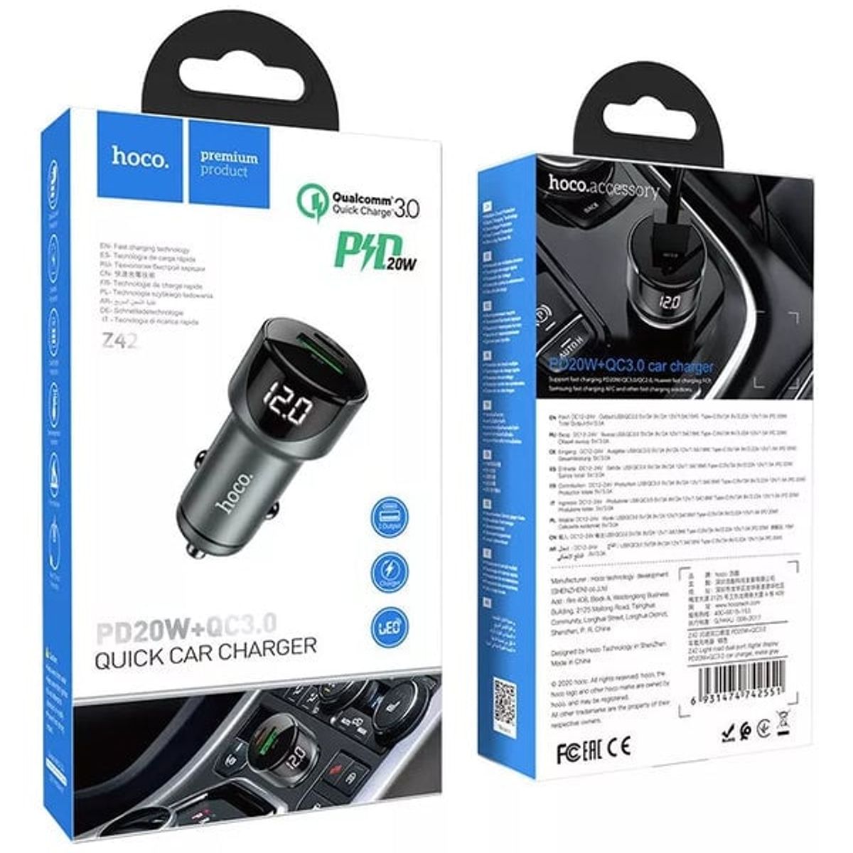 HOCO - Cargador De Auto Carga Rapida 20w - Hoco Z42