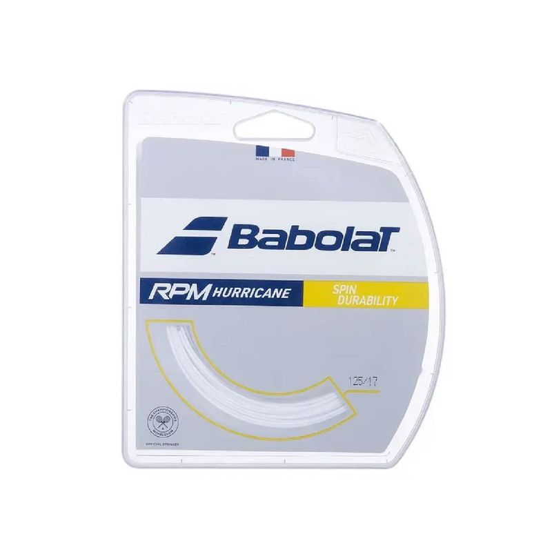 BABOLAT - CUERDA TENIS BABOLAT RPM  HURRICANE 1.25MM 12M - BLANCO
