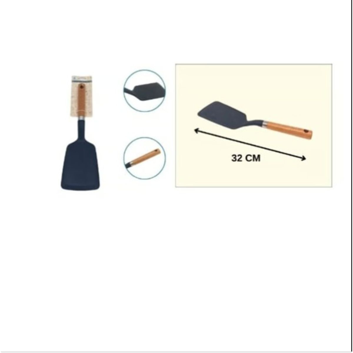 GENERICO - Espatula De Silicona Mango De Madera 32Cm