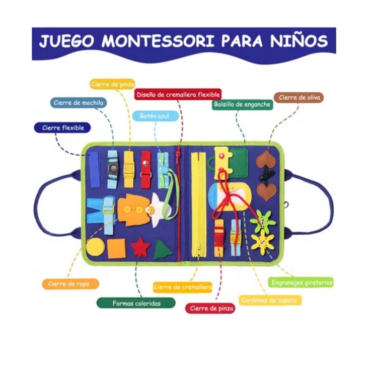 ESHOPANGIE - Libro Sensoriales Interactivo Montessori Juego Educativo