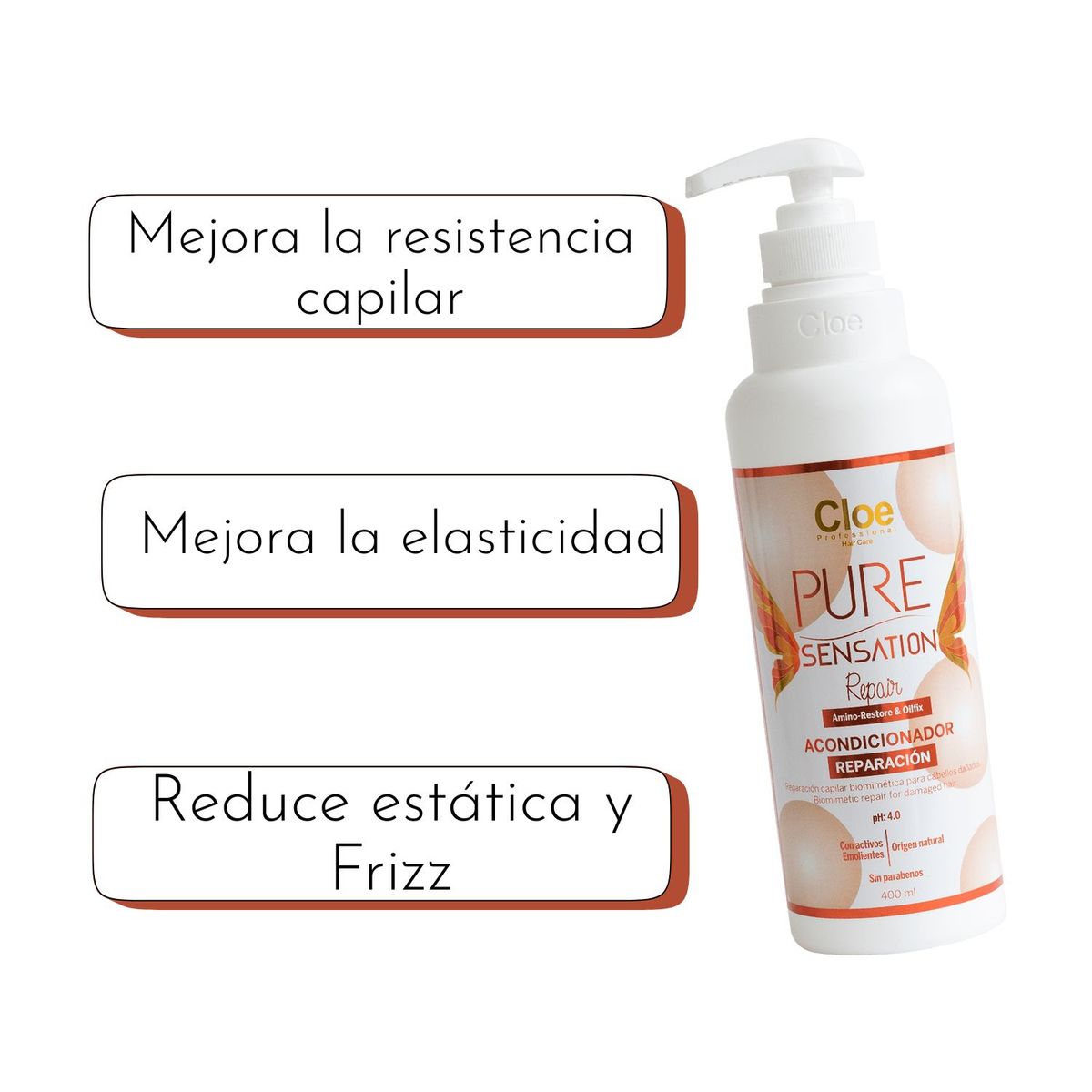 CLOE - Acondicionador Cloe Pure Sensation Repair 400ml Aminoacidos Repara