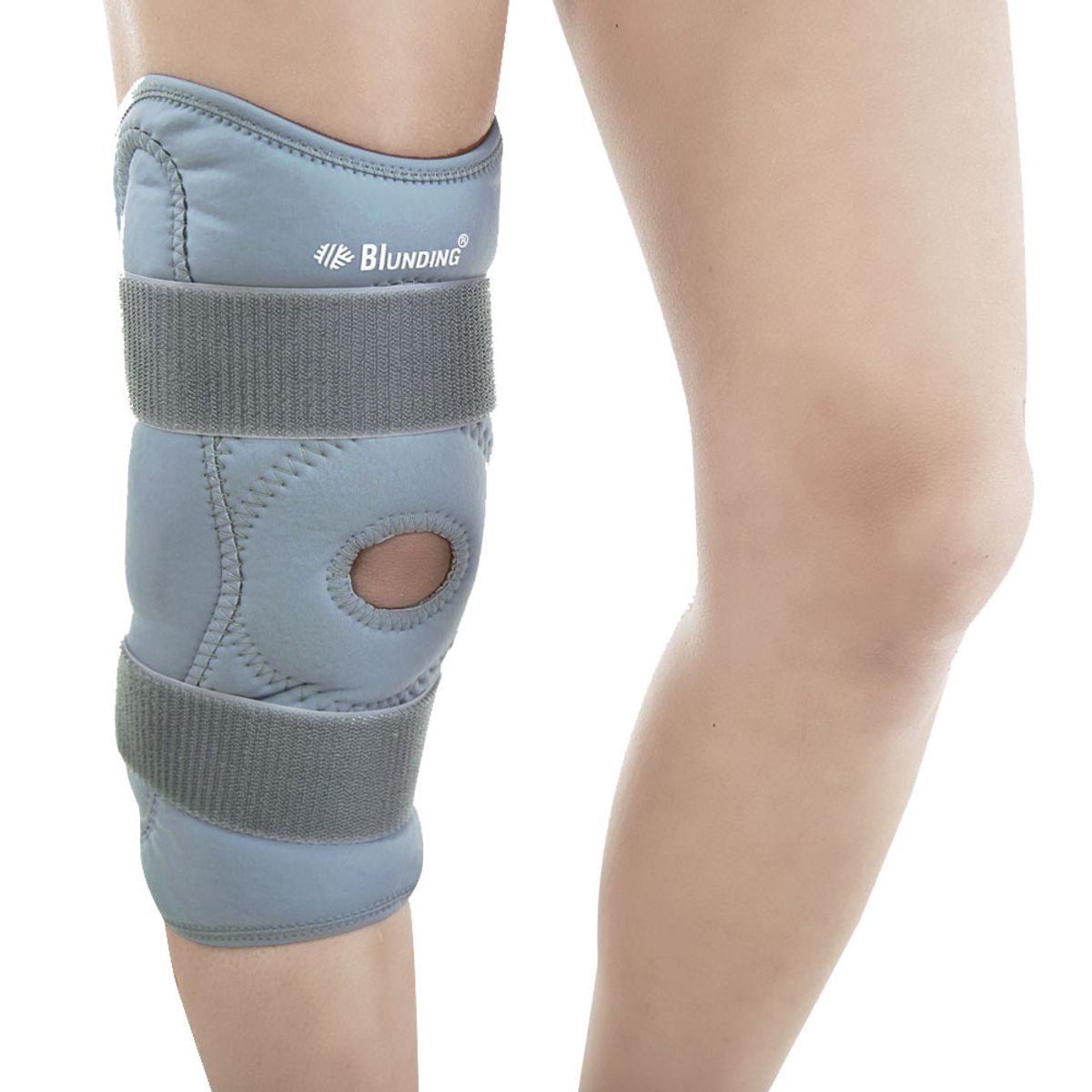 BLUNDING - Rodillera ortopédica policéntrica con orificio rotuliano Talla XL-Blunding