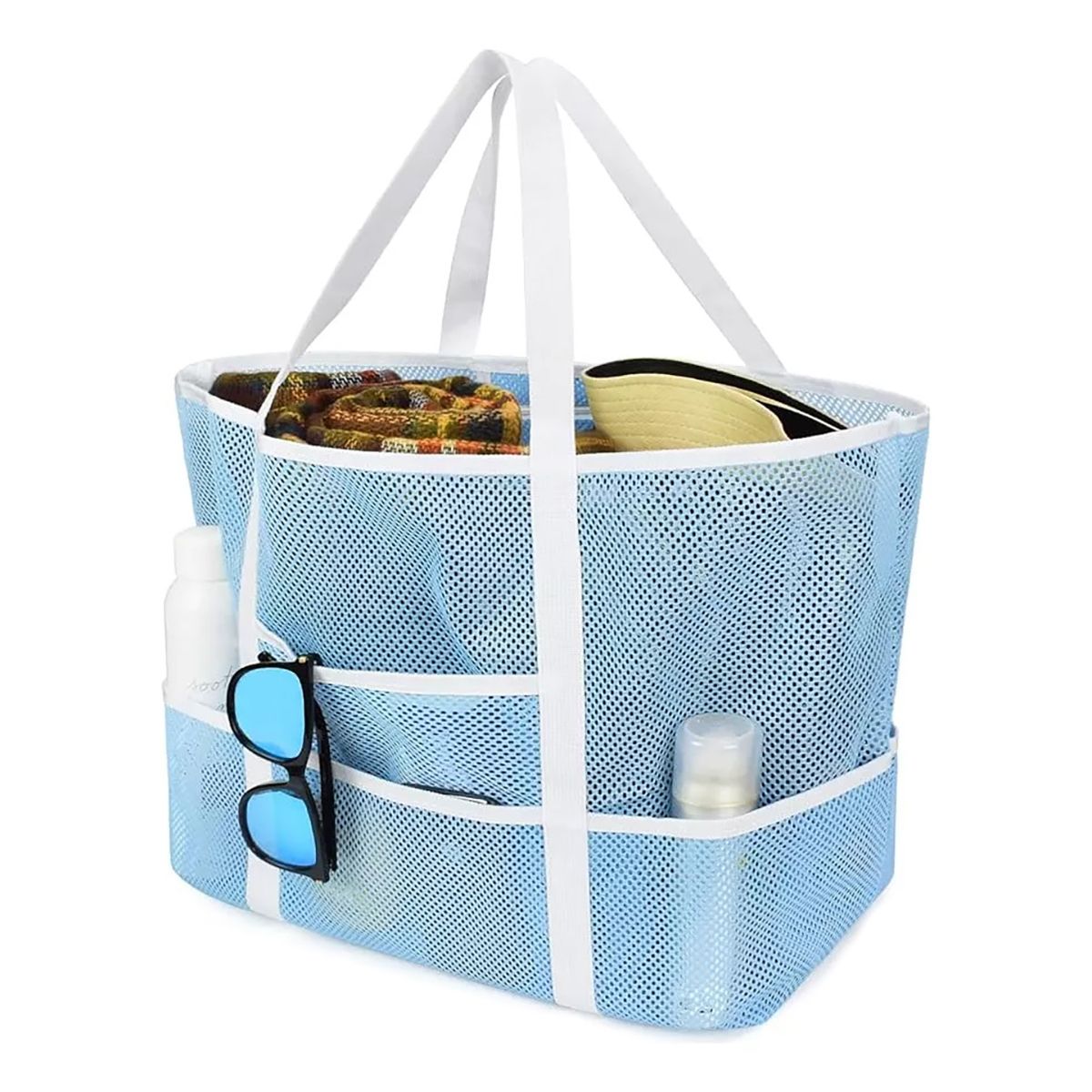 BELKRA - Bolsa Organizador Malla Para Ducha Playa Baño Multiuso