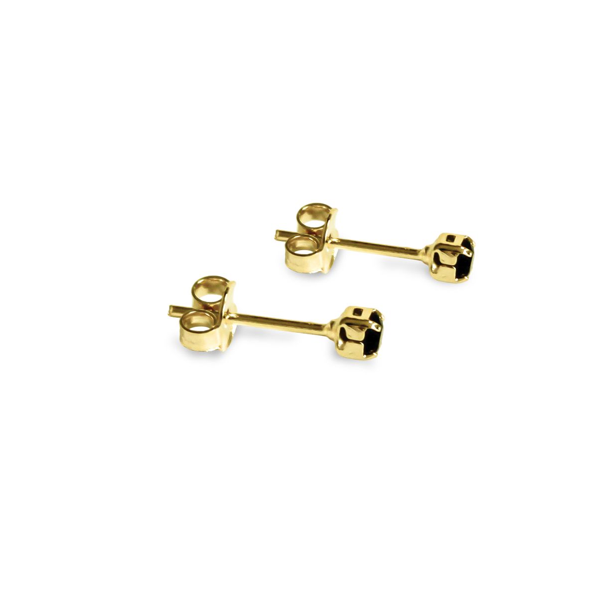 COGGIOLA - Aros Circón Negro 2mm Enchapado Oro 18K