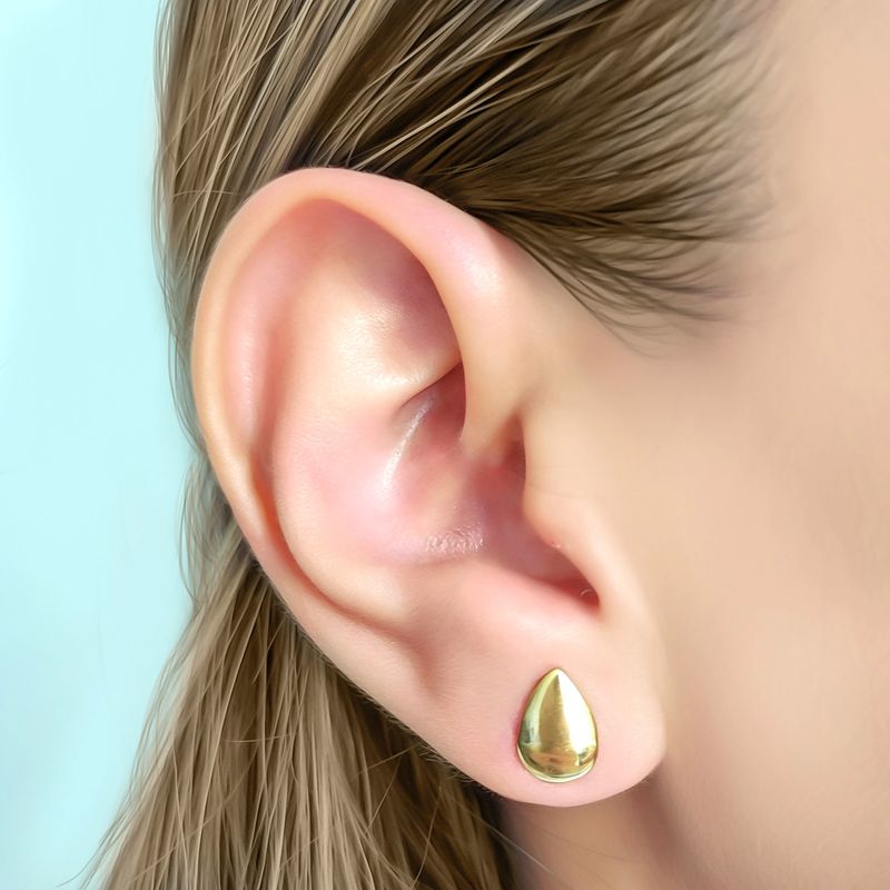 ANDREA COGGIOLA JOYAS - Aros Leo Gota Enchapado Oro 18K