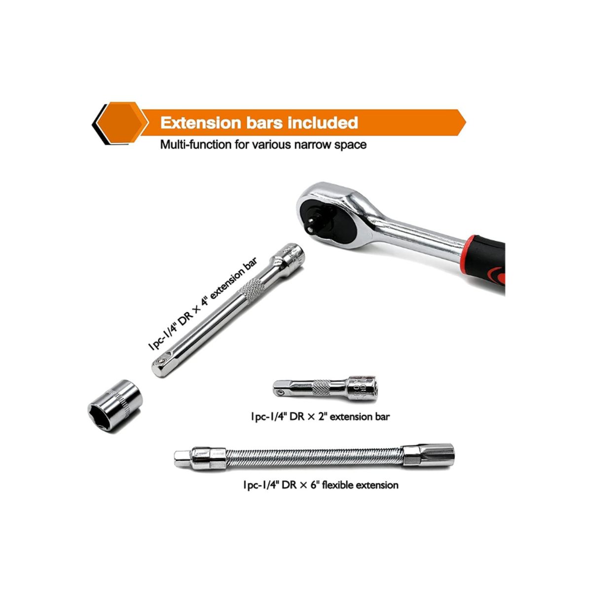 GENERICO - Juego estuche de llaves trinquete Dados Por 46pcs puntas metricas